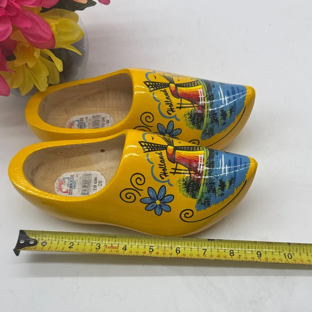 Yellow Holland Wooden Shoes Kids Clogs